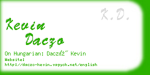 kevin daczo business card